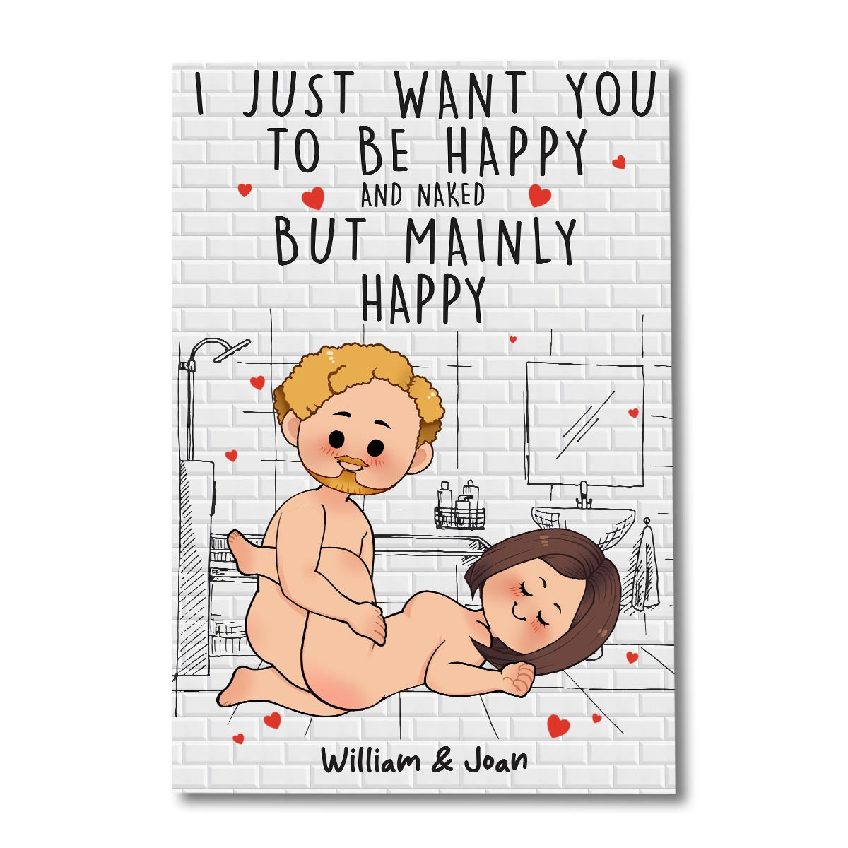 Save Water Shower Together - Personalized Couple Canvas And Poster