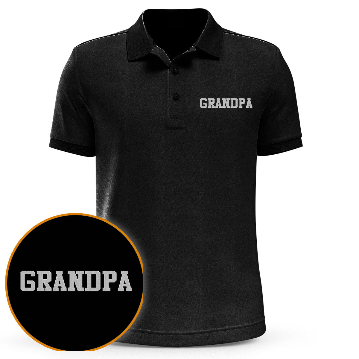 Custom Name - Personalized Grandpa Embroidered Polo Shirt