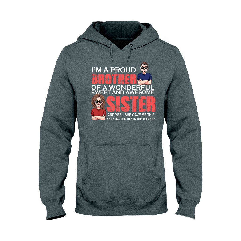 Je suis un frère fier - T-shirt et sweat à capuche personnalisés pour frères et sœurs