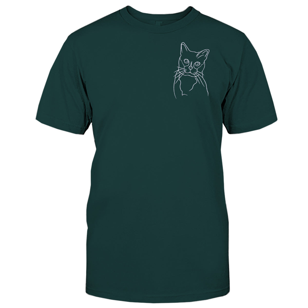 T-shirt brodé personnalisé avec motif de chat