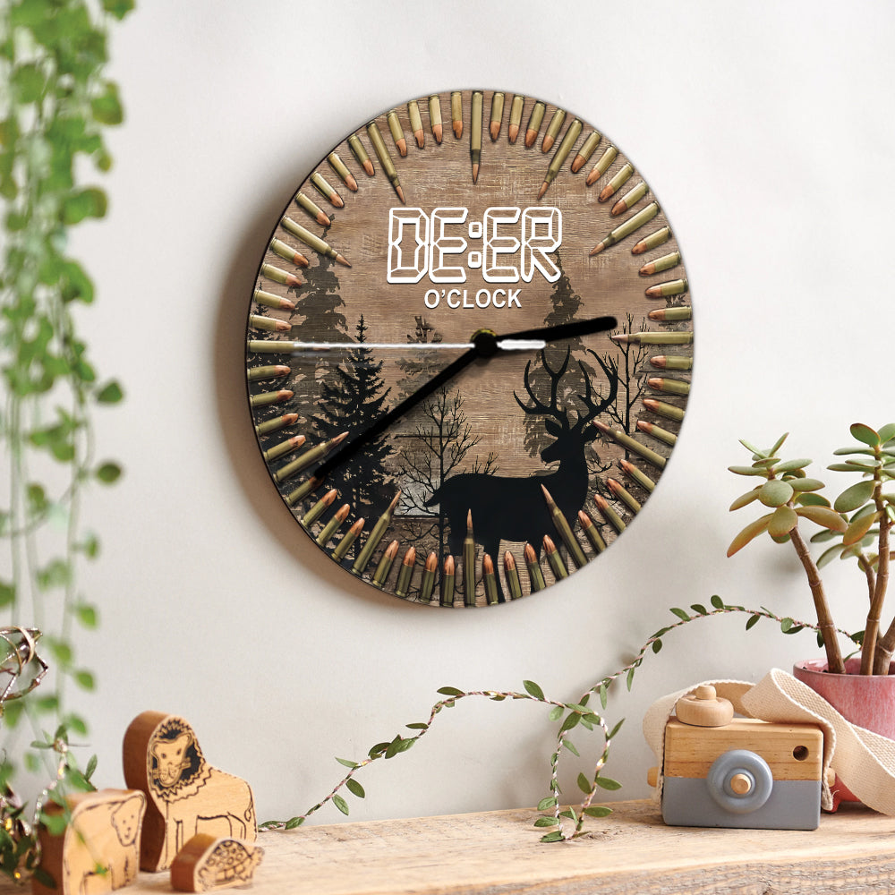 Hirsch-Uhr Jagd-Wanduhr