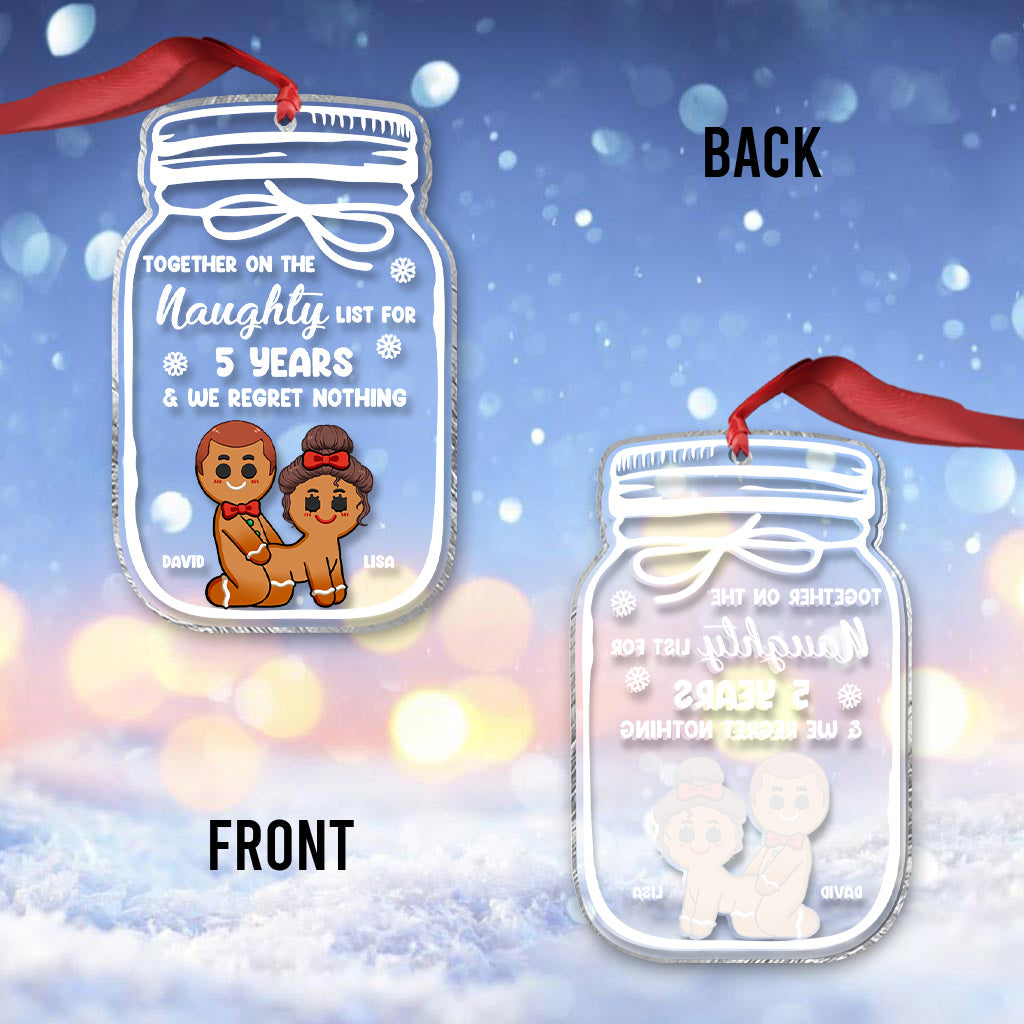 Together On The Naughty List For Years - Personalized Couple Ornament