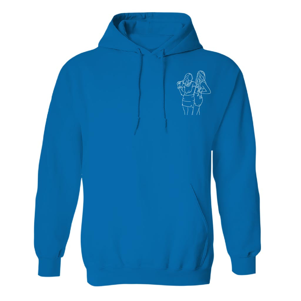 Individuelle Linienzeichnung – Personalisierter bestickter Hoodie für die Tochter