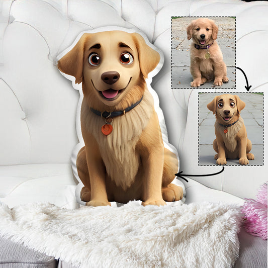 Coussin mignon pour animaux de compagnie - Coussin personnalisé en forme de chien