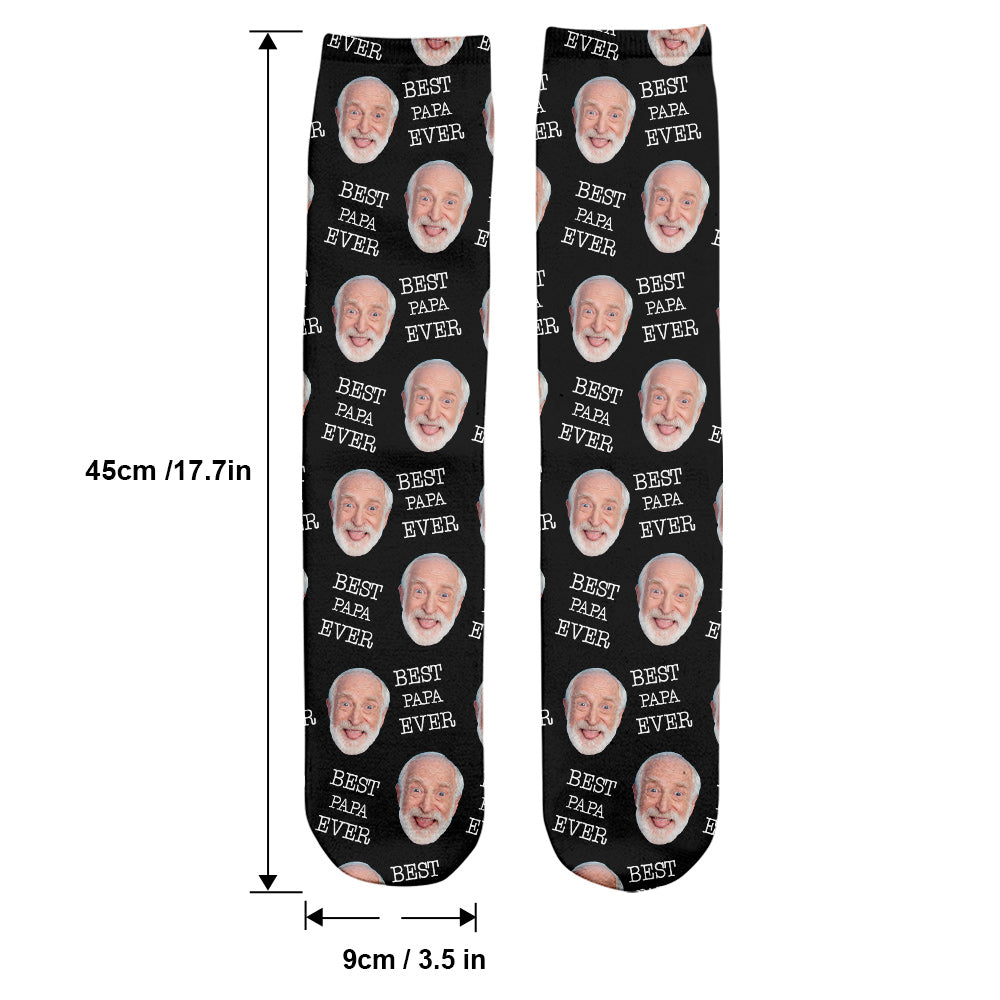 Chaussettes personnalisées pour grand-père - Visage personnalisé
