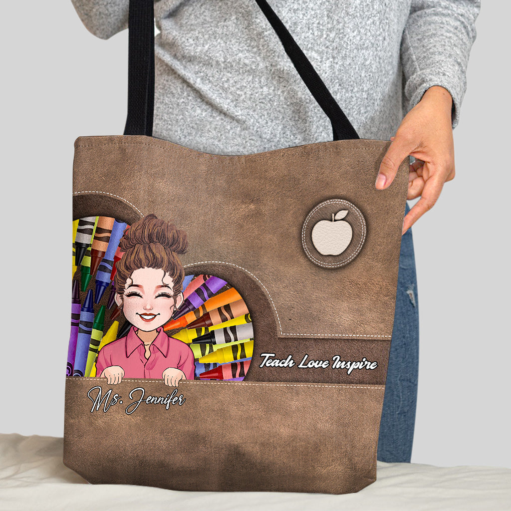 Enseigner, aimer, inspirer - Sac fourre-tout personnalisé pour enseignants