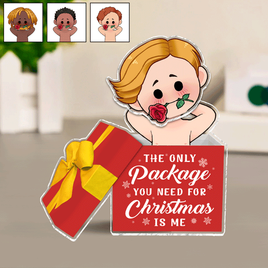 The Only Package You Need For Christmas - gift for husband, wife, girlfriend, boyfriend - Personalized Custom Shaking Head