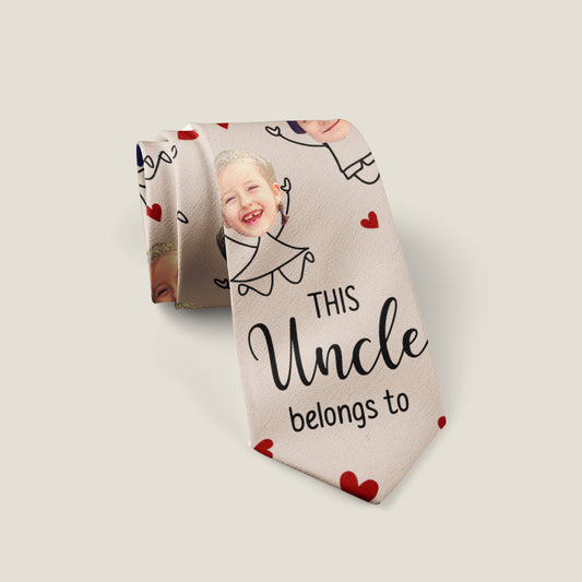 This Daddy Belongs To - Gift for dad, grandpa, uncle, brother, husband - Personalized Necktie