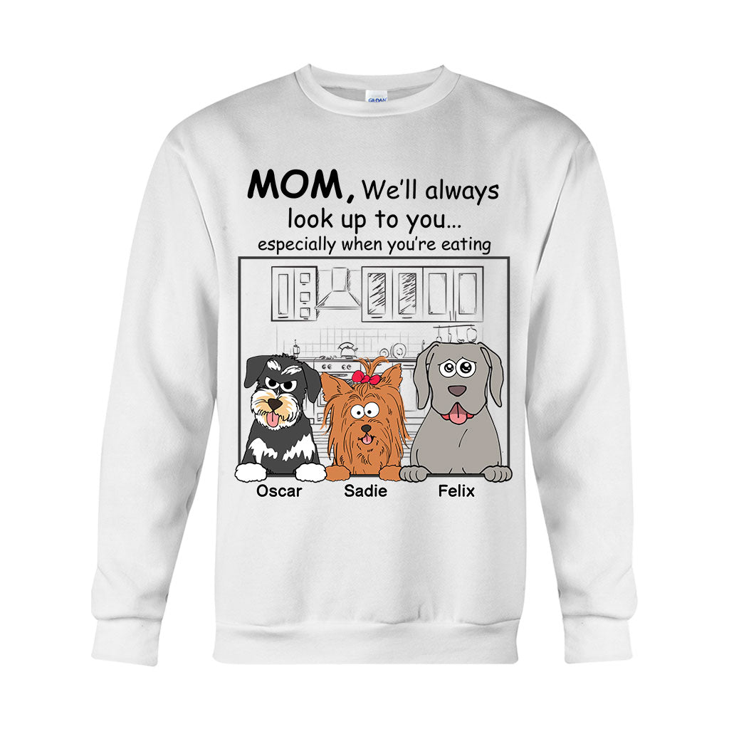 Ich werde immer zu dir aufschauen – personalisiertes Hunde-T-Shirt und Hoodie