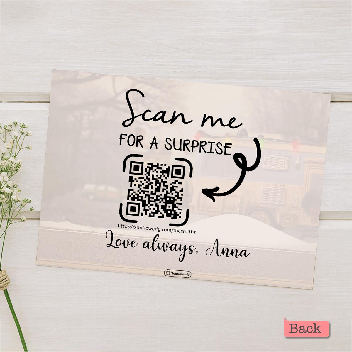 Merry Christmas Photo Custom - Personalized QR Greeting Card
