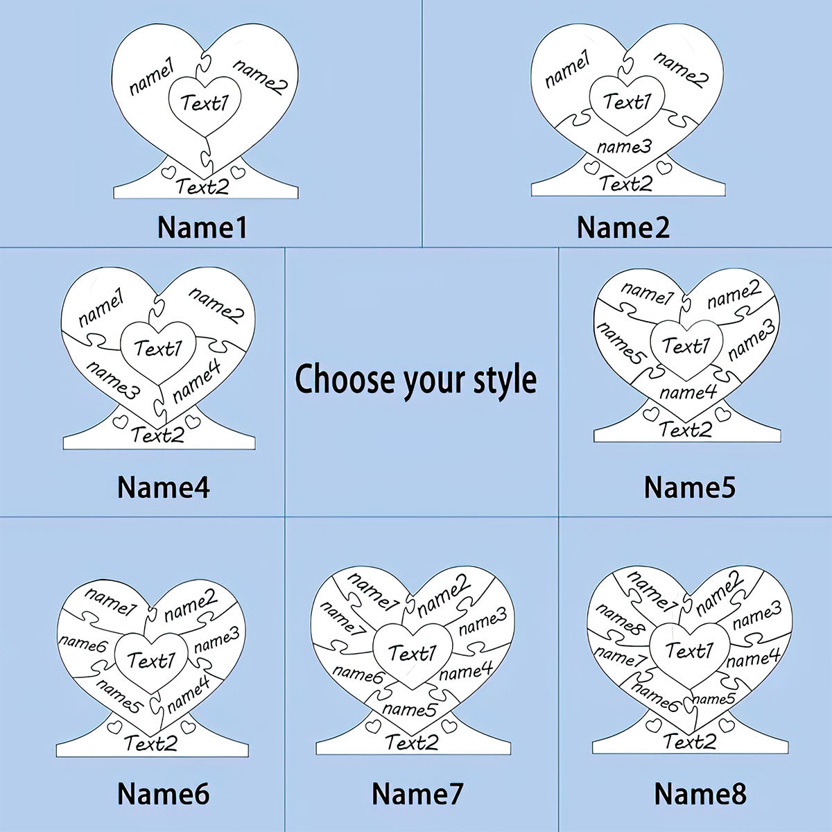 Gemeinsam sind wir eine Familie – Personalisiertes Familien-Holzpuzzle zum Aufstellen