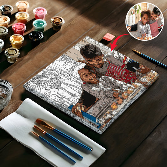 Custom Photo - Personalized Father Paint By Numbers Kit