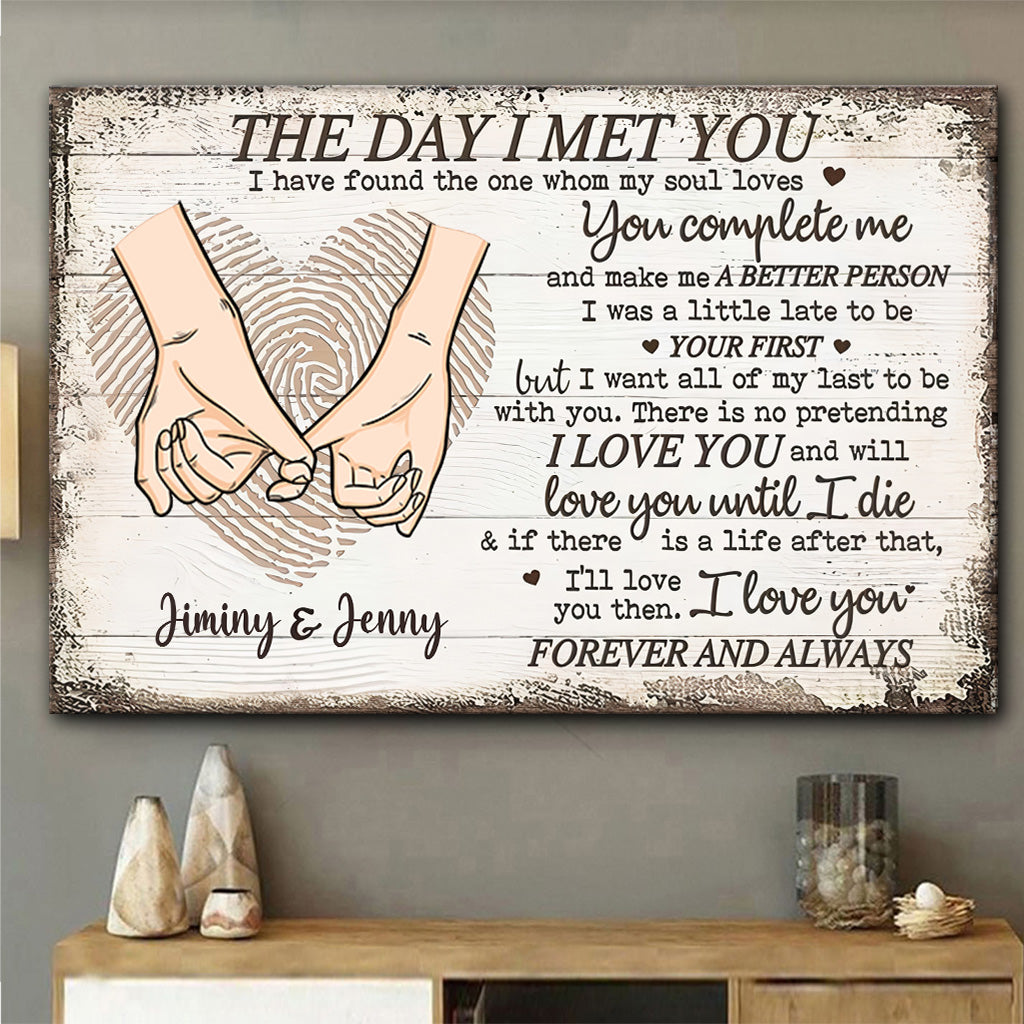 The Day I Met You - Personalized Couple Canvas And Poster