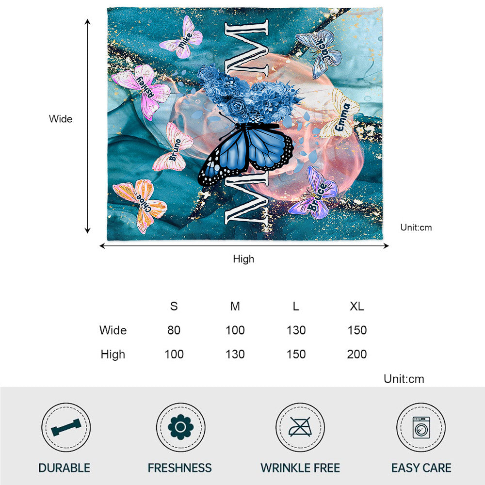 Butterfly Mom - Personalized Mother Blanket