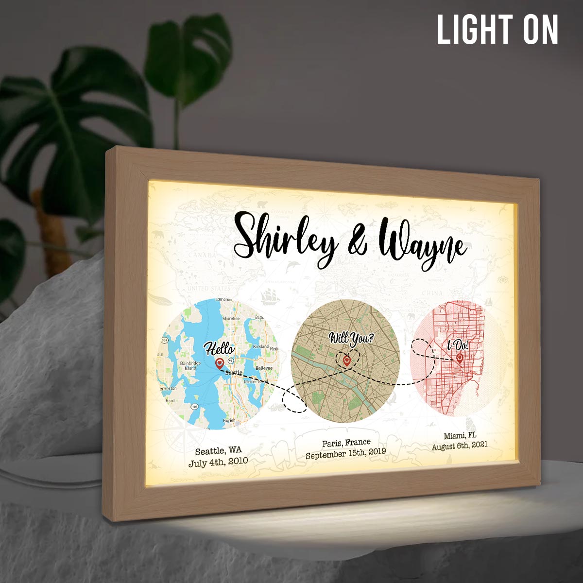 Hello Will You I Do - Personalized Husband And Wife Light Photo Frame