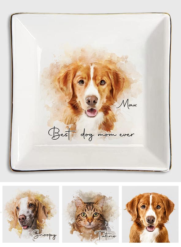 Die beste Hunde-/Katzenmama aller Zeiten – Geschenk für Hunde- und Katzenliebhaber – Personalisierte Schmuckschale
