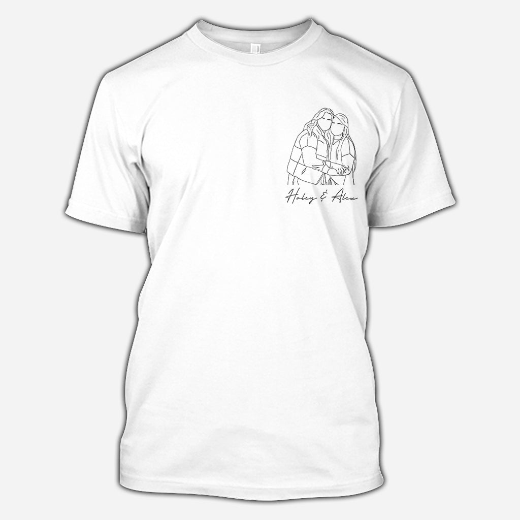 T-shirt personnalisé « Meilleures amies » avec motif au trait