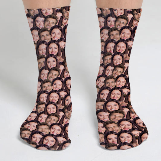 Customizable Printed Face Socks - Personalized Couple Socks