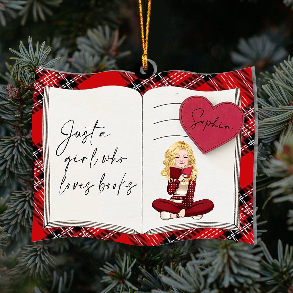 Just A Girl Who Loves Books - Personalized Book Ornament