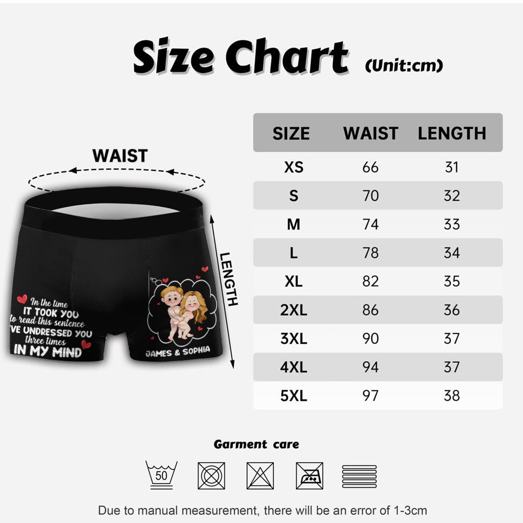 I've Undressed You Three Times - Personalized Couple Men Boxer Briefs