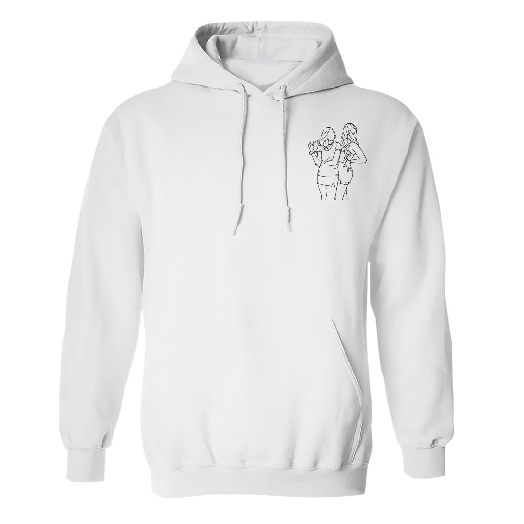 Custom Line Art - Personalized granddaughter Embroidered Hoodie