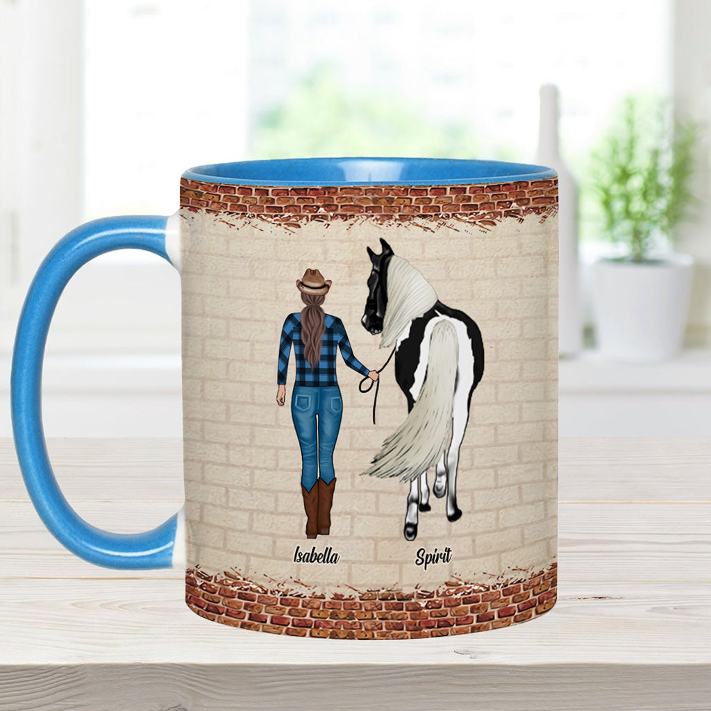 Mug personnalisé « Juste une fille qui aime les chevaux » avec motif cheval