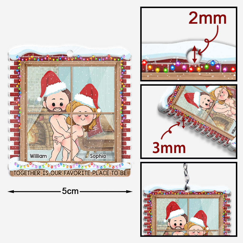 Together Is Our Favorite Place - Personalized Couple Keychain