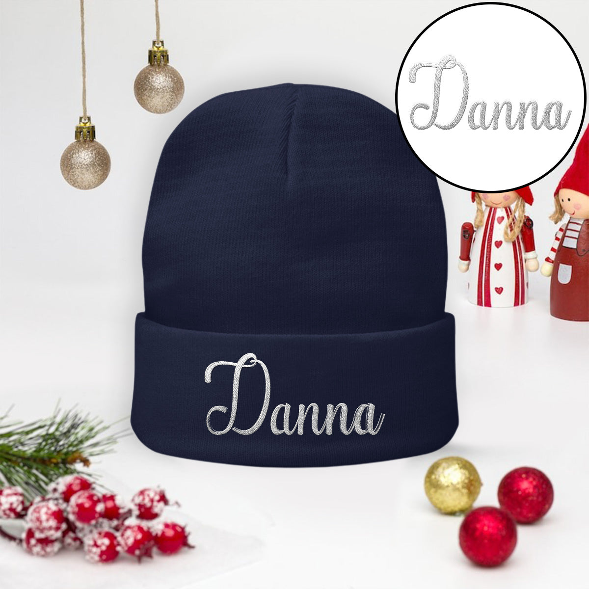 Bonnet brodé personnalisé pour frère/sœur