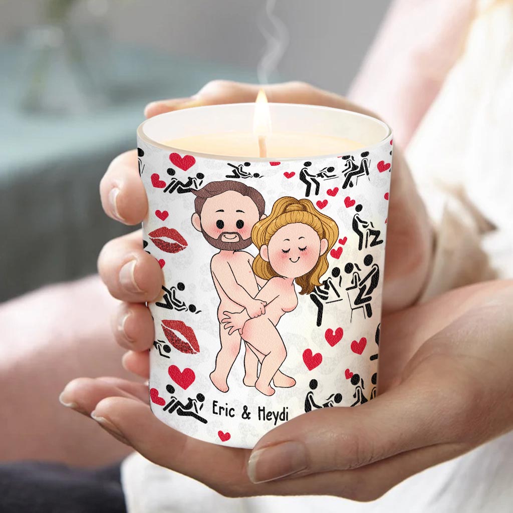 When This Candle Is Lit - Personalized Couple Candle With Wooden Lid