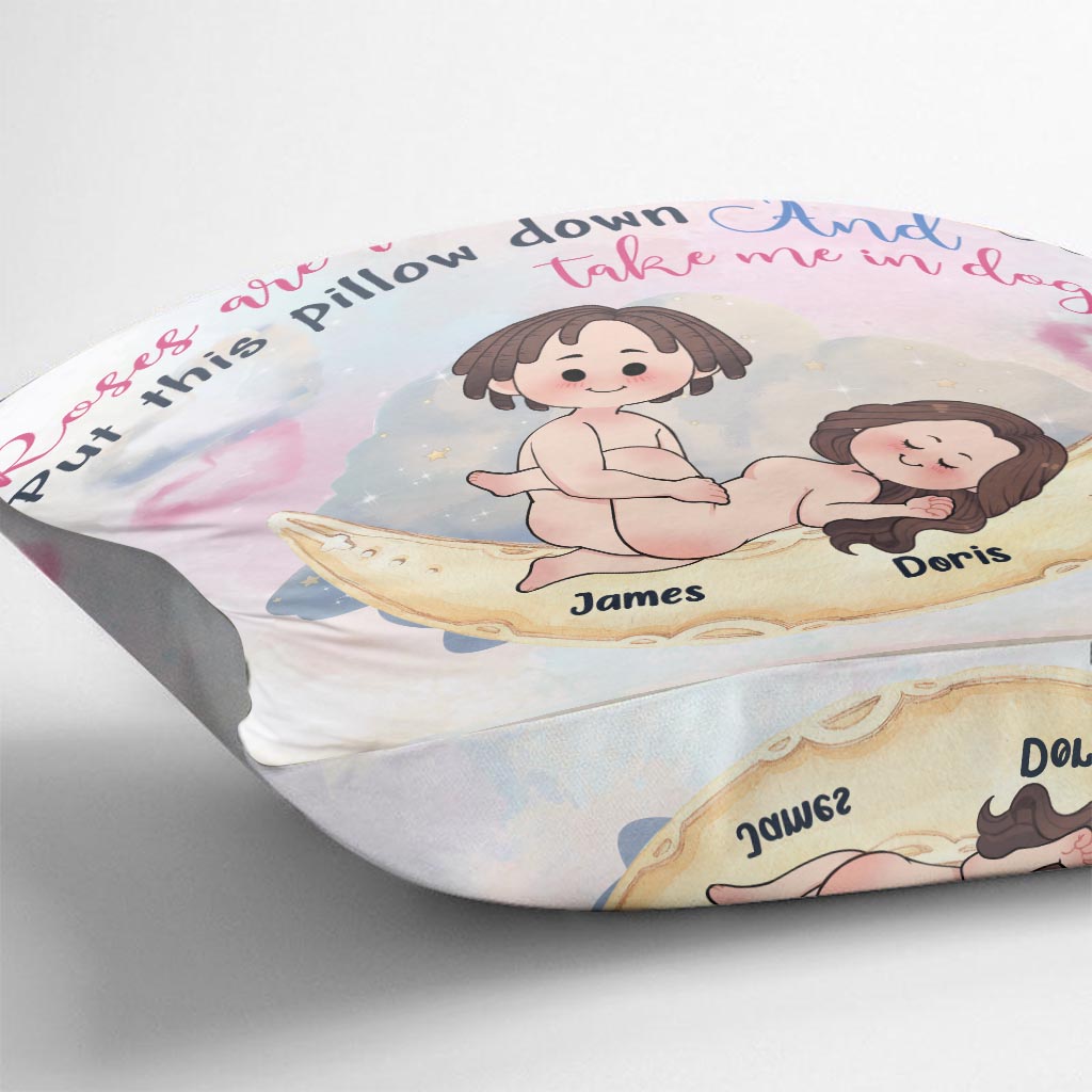 Roses Are Red Water Is Soggy - Personalized Couple Throw Pillow