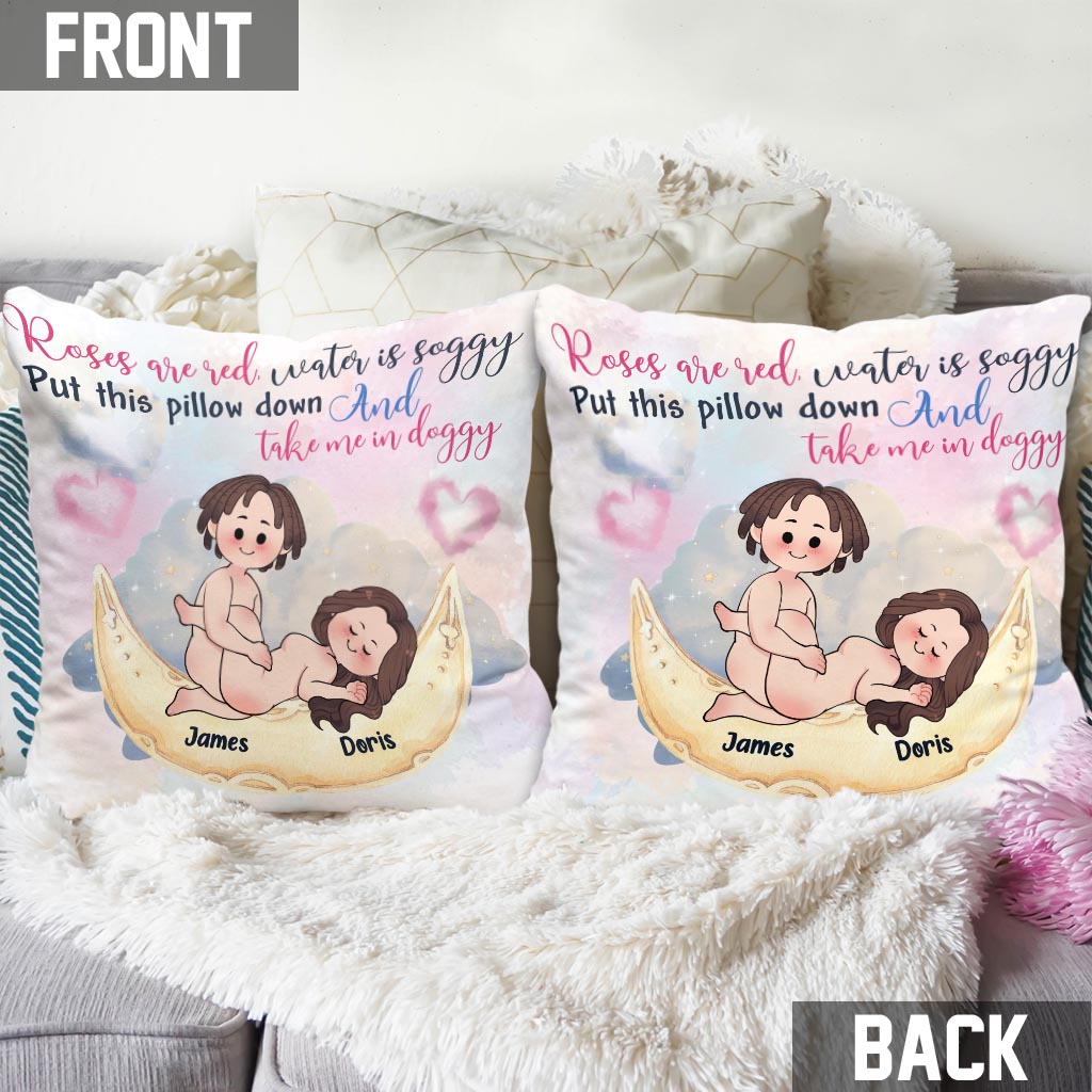 Roses Are Red Water Is Soggy - Personalized Couple Throw Pillow