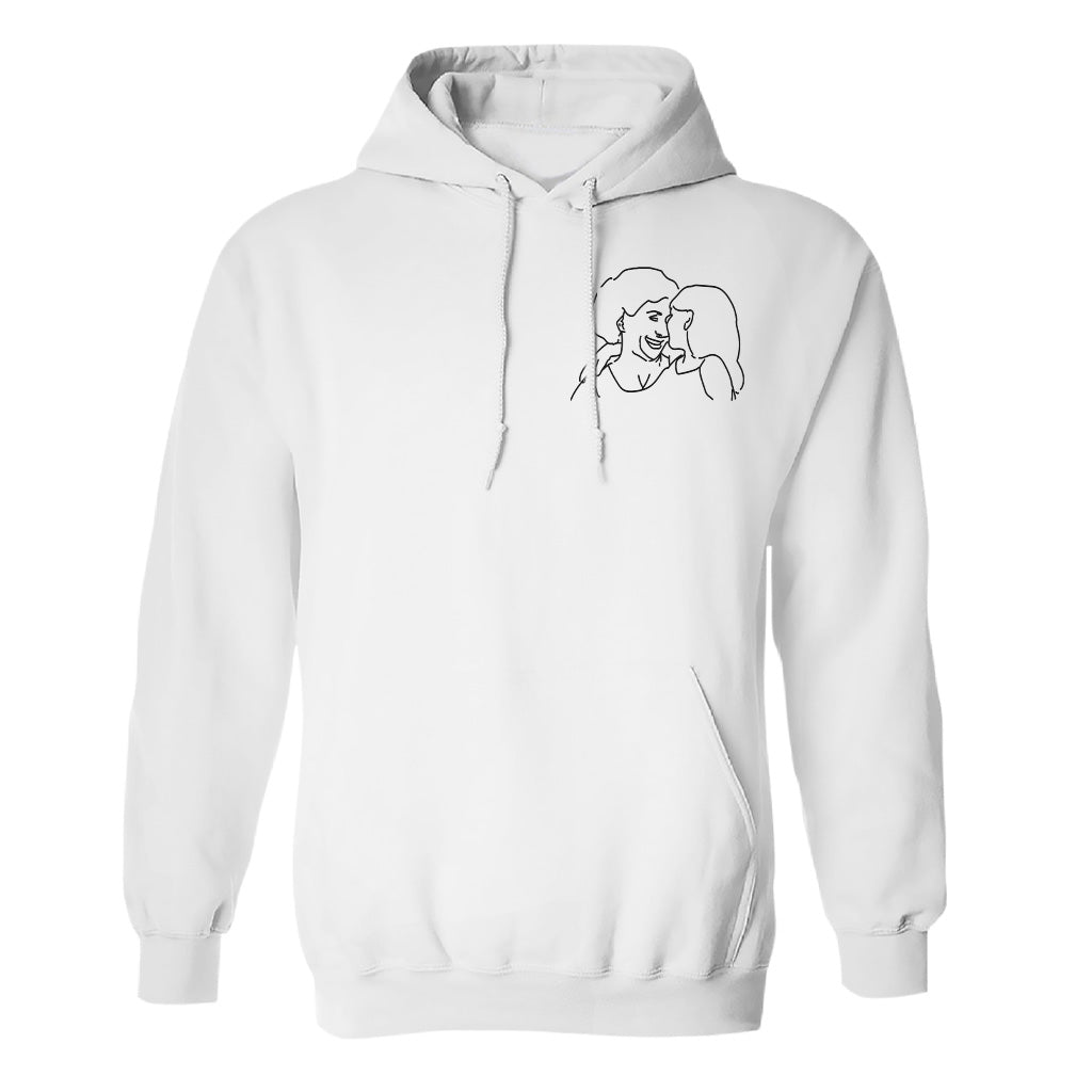 Individuelle Linienzeichnung – Personalisierter bestickter Oma-Hoodie