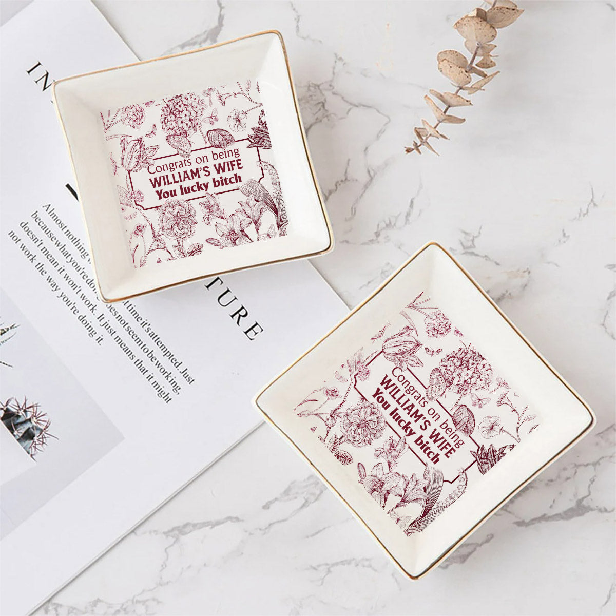 Congrats On Being My Girlfriend / Wife You Lucky - gift for wife, girlfriend - Personalized Jewelry Dish