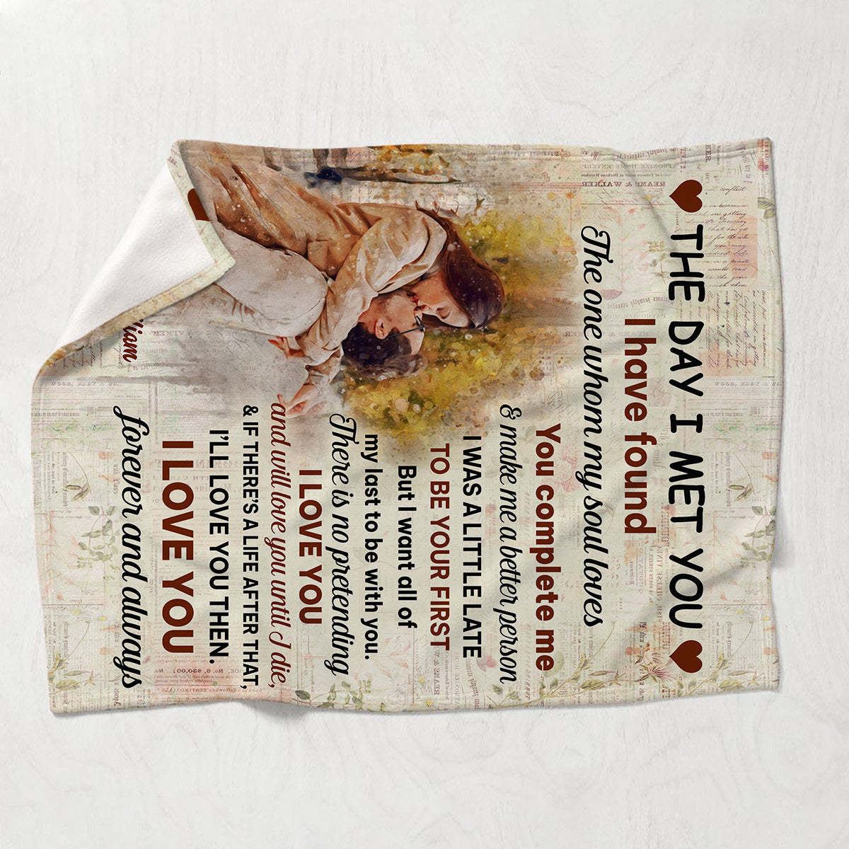 The Day I Met You - Personalized Couple Blanket