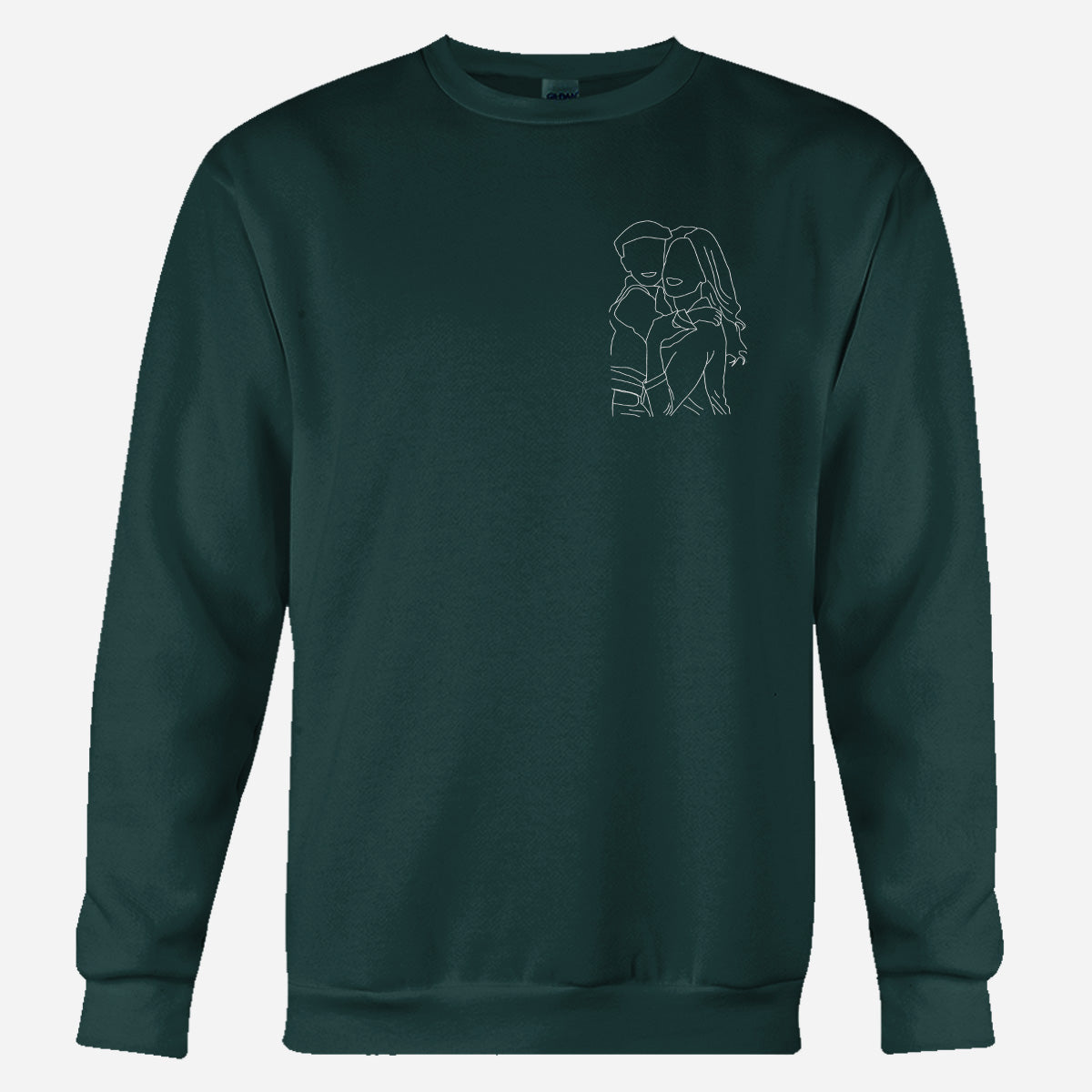Custom Line Art - Personalized Mother Embroidered Sweater