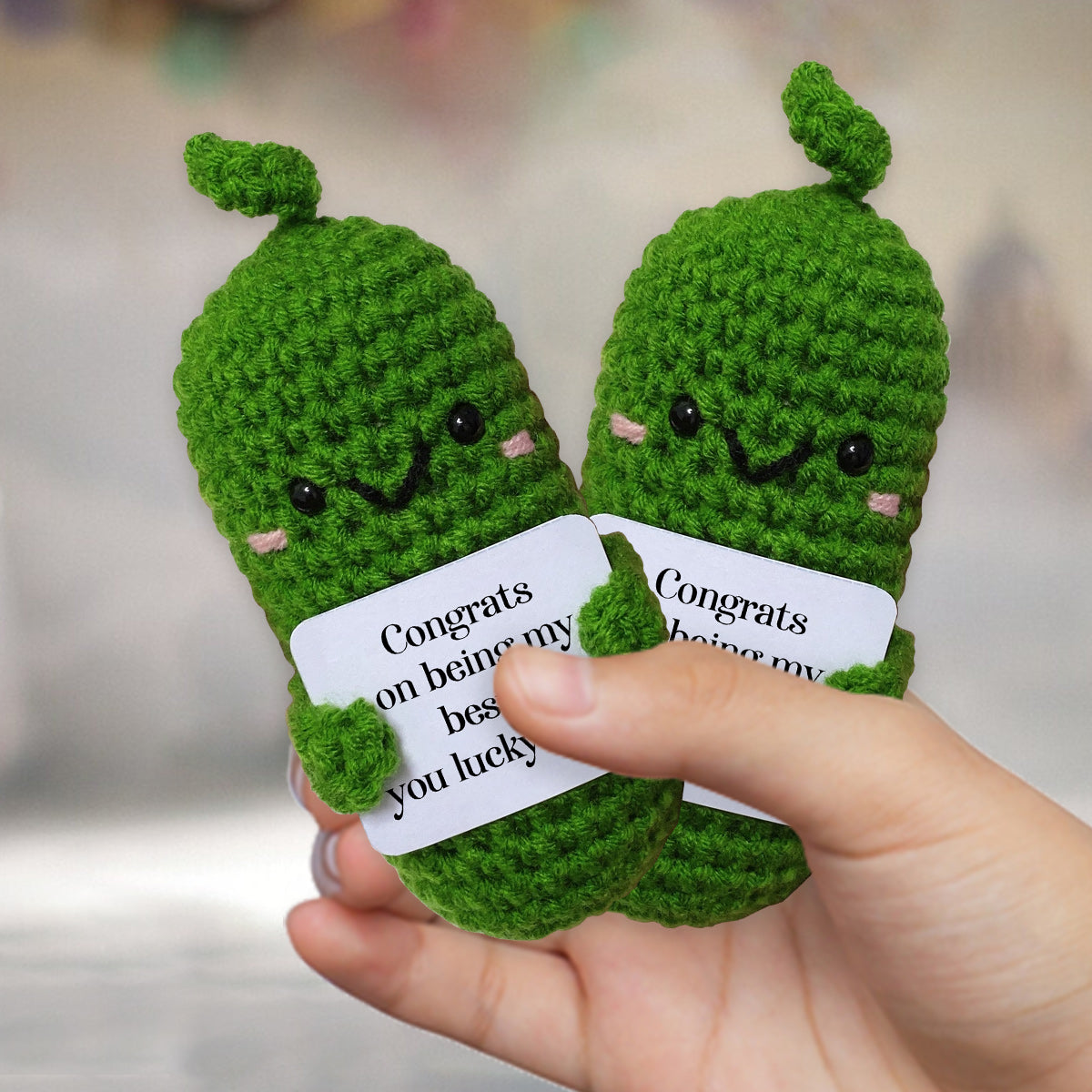 Félicitations pour être ma meilleure amie ! - Cadeau pour une amie - Figurine tricotée à la main personnalisée