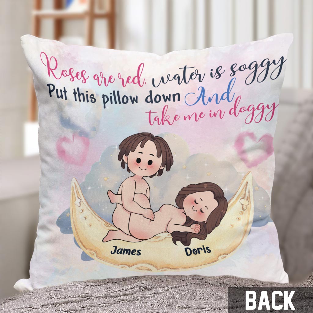 Roses Are Red Water Is Soggy - Personalized Couple Throw Pillow