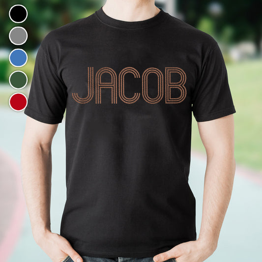 Personalisiertes T-Shirt mit Stickerei für Stiefväter – Wunschname