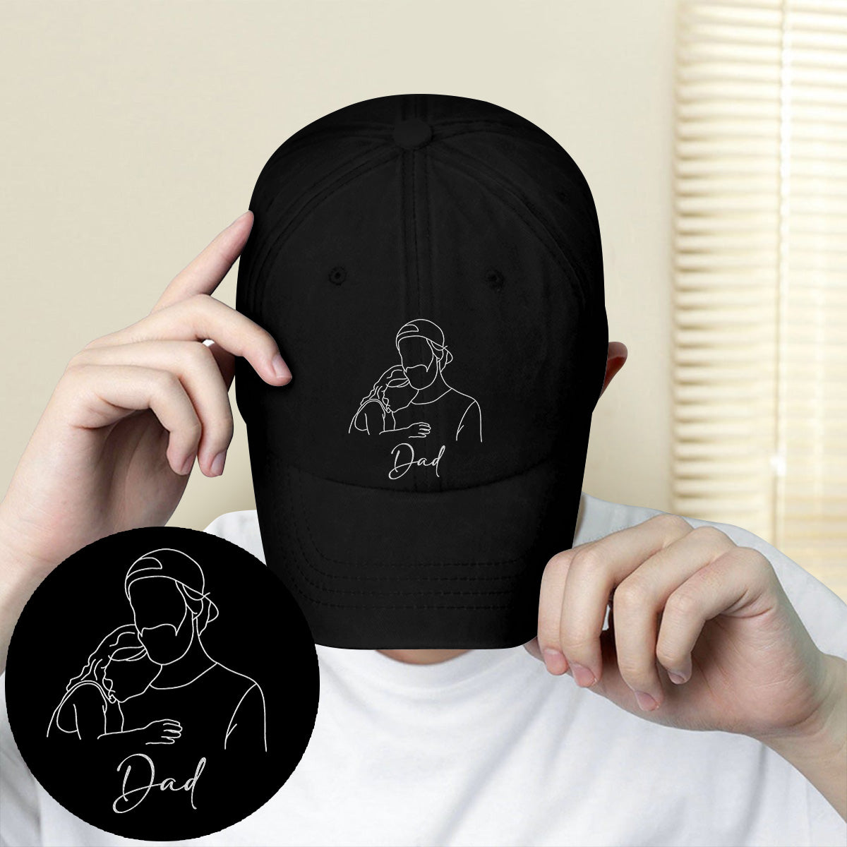 Custom Photo - Personalized Father Embroidered Classic Cap