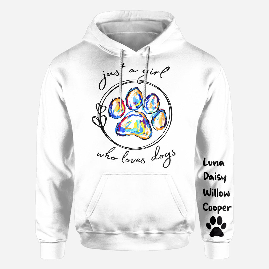 Einfach ein Mädchen, das Hunde liebt – personalisiertes T-Shirt mit Hundemotiv