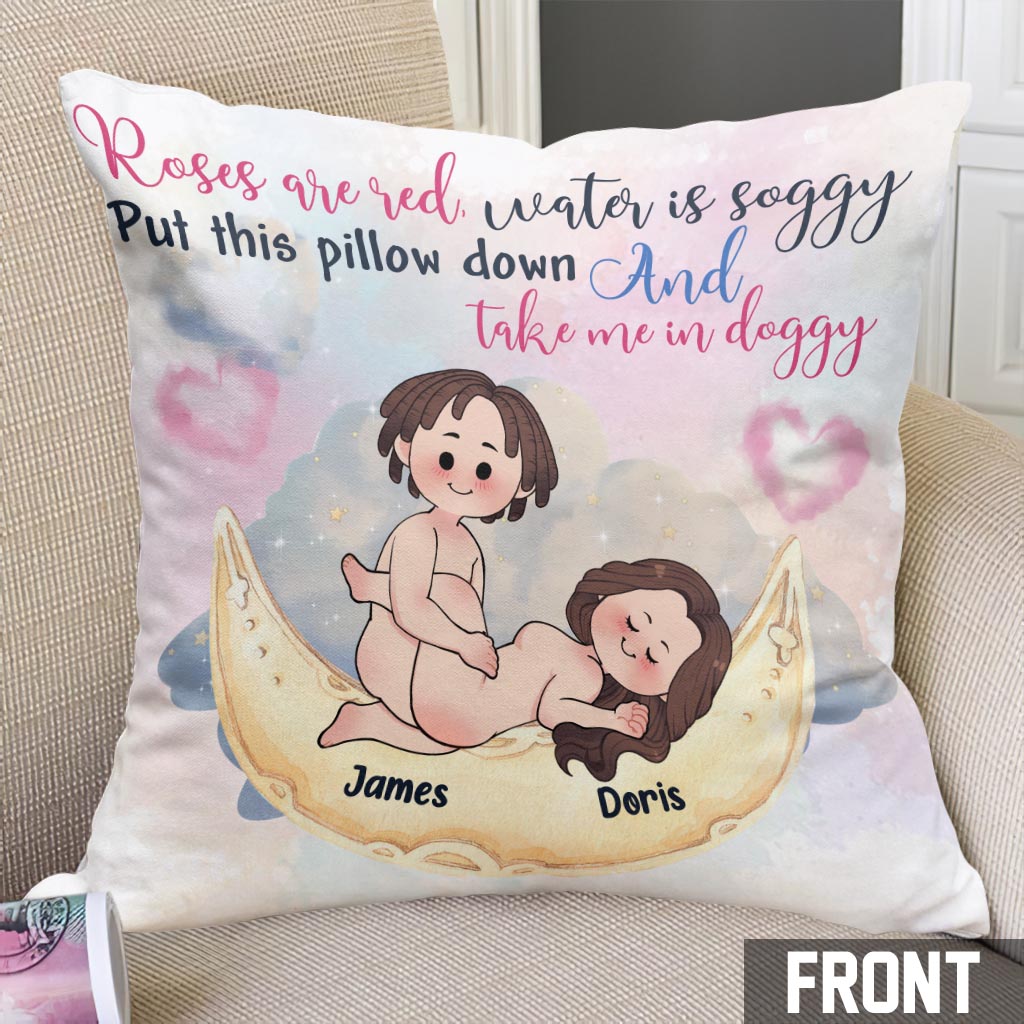 Roses Are Red Water Is Soggy - Personalized Couple Throw Pillow