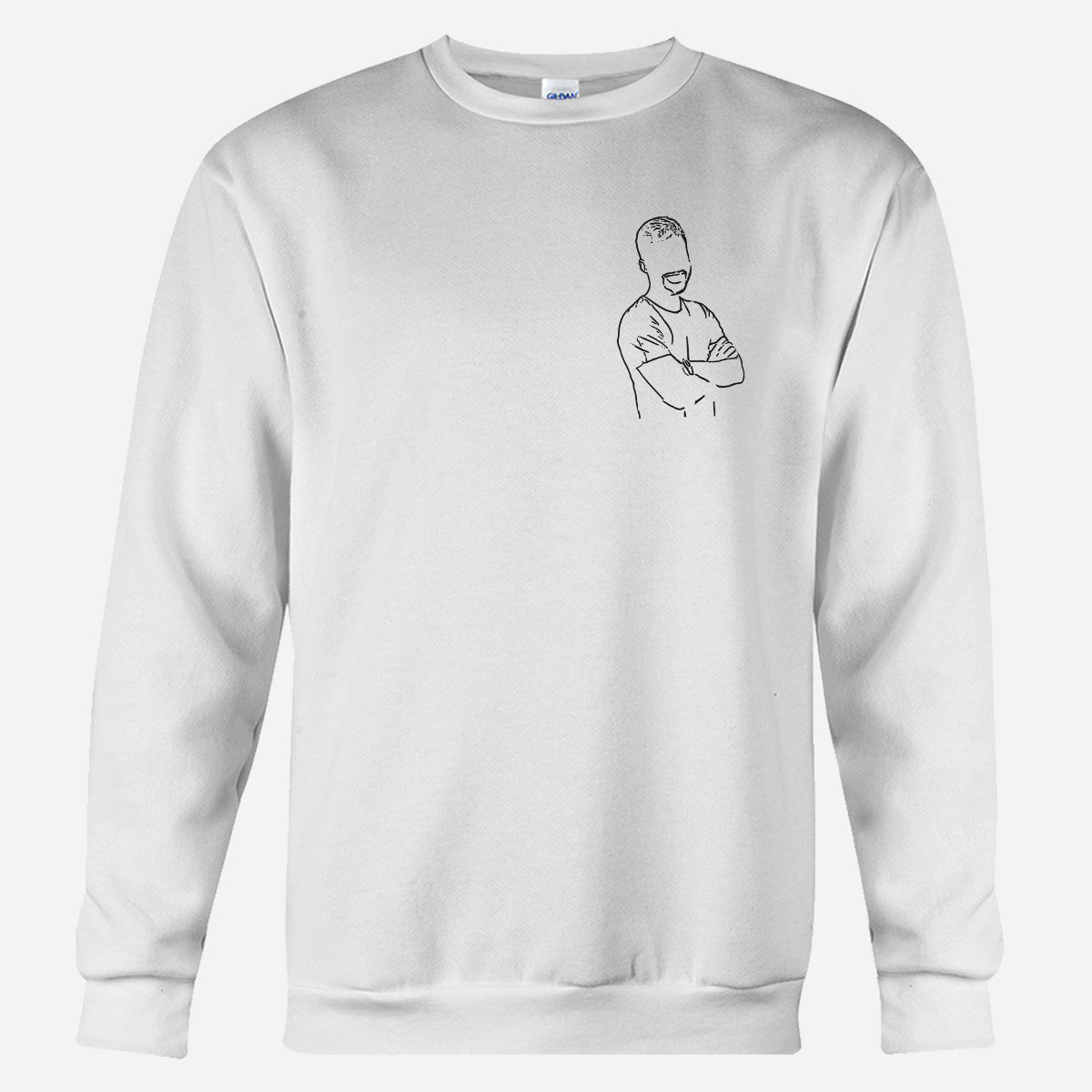 Custom Line Art - Personalized grandson Embroidered Sweater