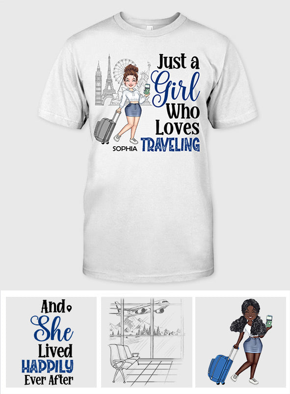 Einfach ein Mädchen, das Kreuzfahrten liebt – personalisiertes Kreuzfahrt-T-Shirt & Hoodie
