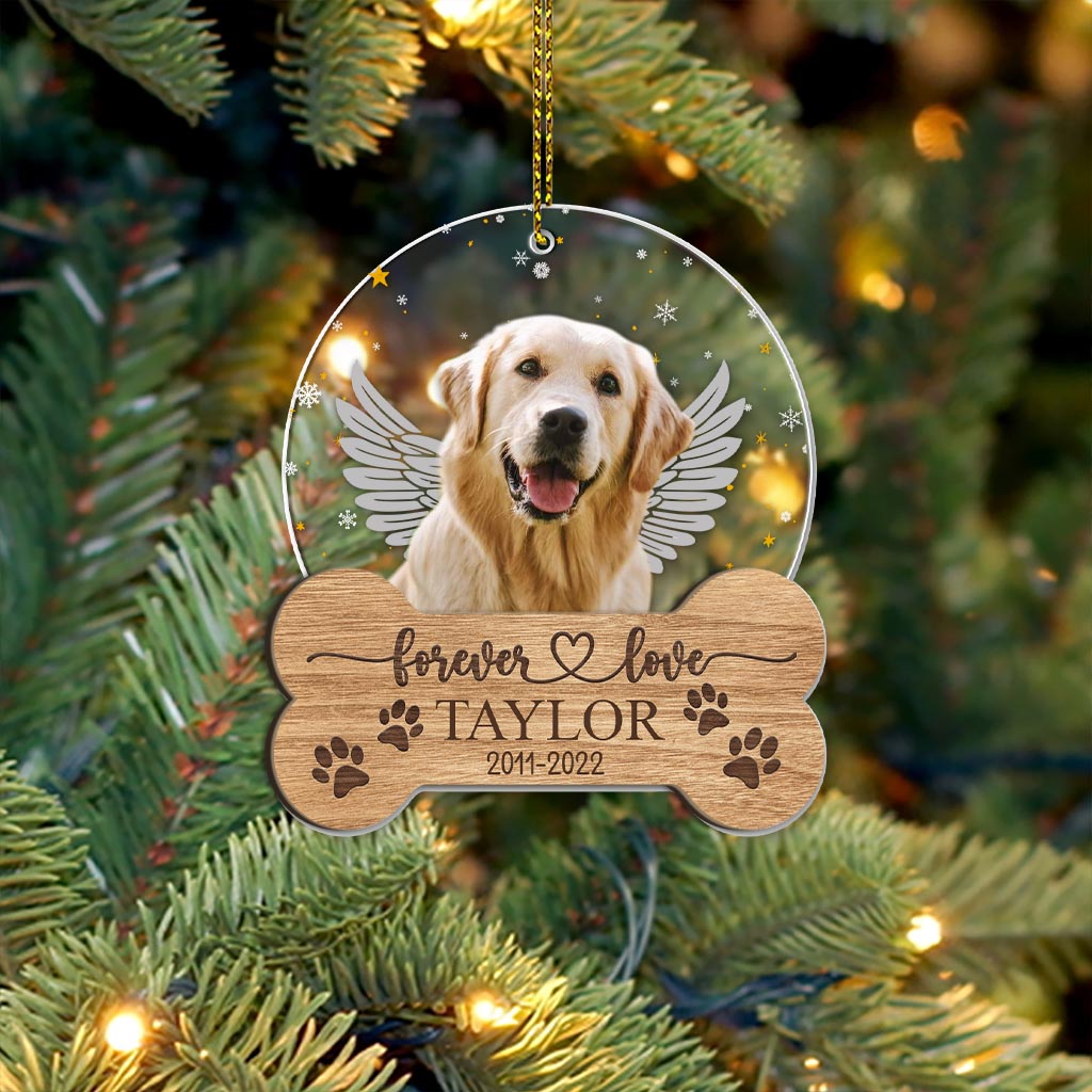 Für immer geliebter Hund – Geschenk für Hundeliebhaber, Trauernde und Katzenbesitzer – Personalisierter, zweilagiger Schmuckanhänger