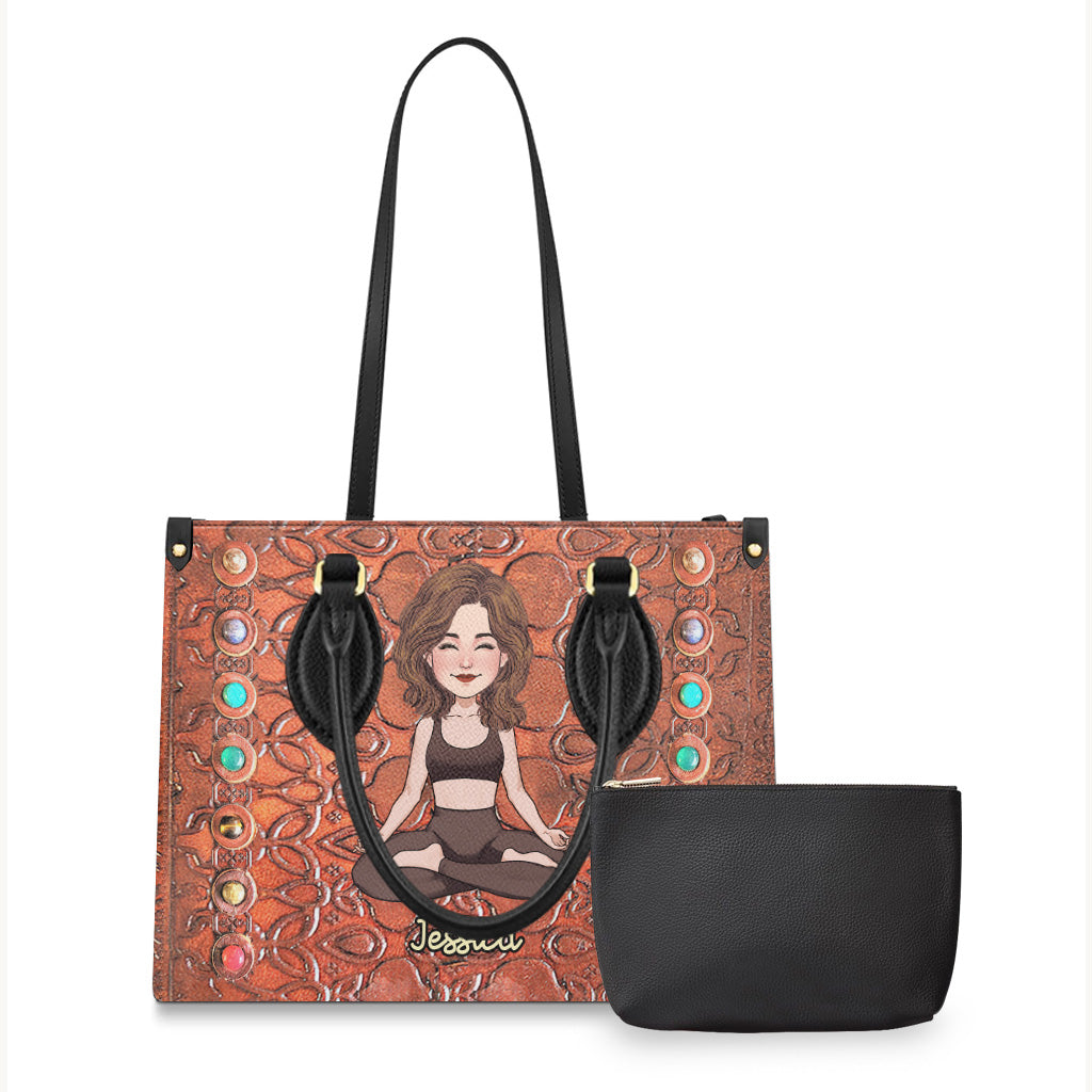 Namaste - Sac à main en cuir de yoga personnalisé