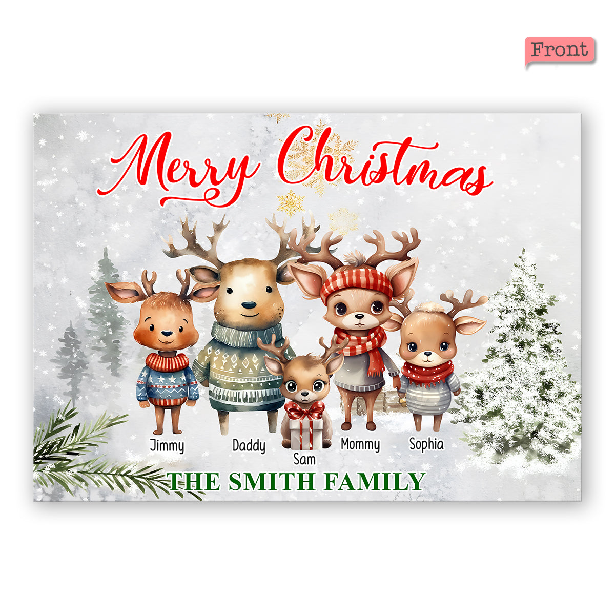 Joyeux Noël - Carte de vœux familiale personnalisée