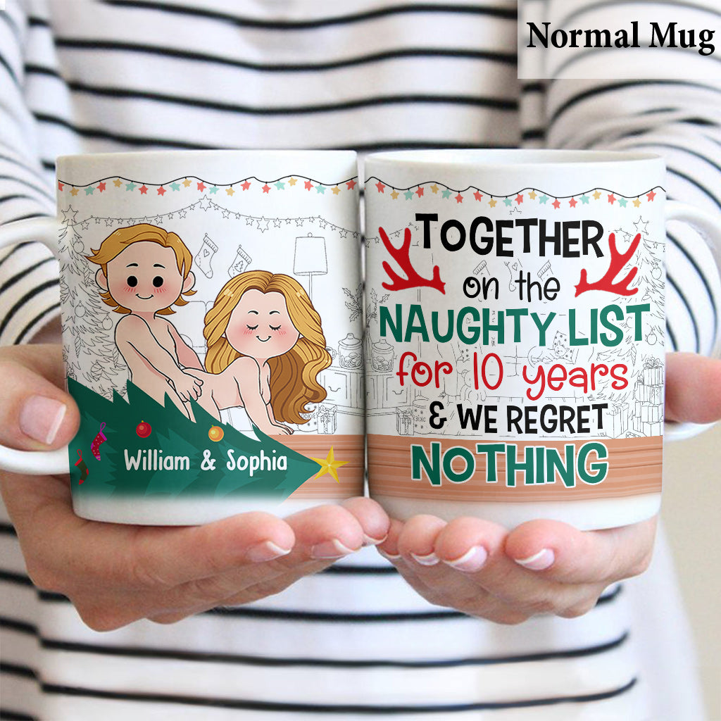 Together On The Naughty List - Personalized Couple Mug