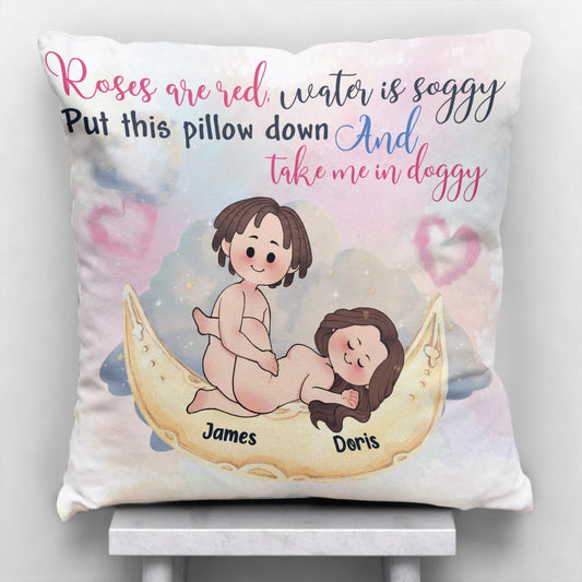 Roses Are Red Water Is Soggy - Personalized Couple Throw Pillow