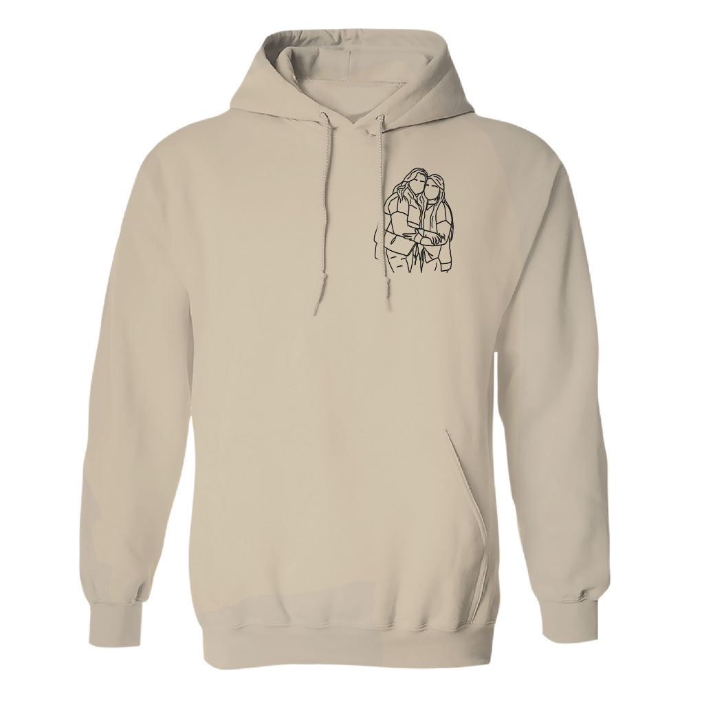 Sweat à capuche brodé personnalisé avec motif au trait - Bestie