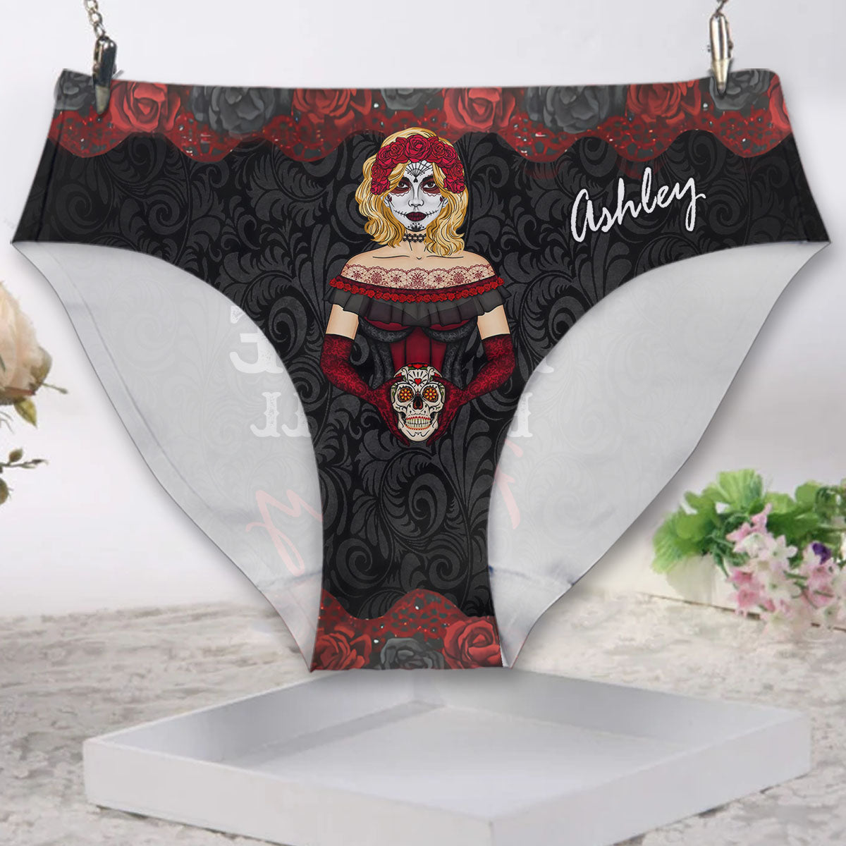 Dead Inside Dark Roses - Personalized Skull Women's Briefs